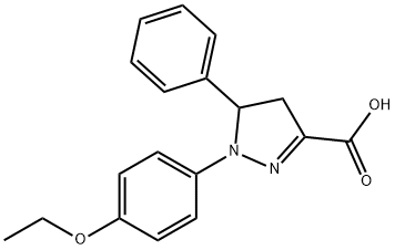 1-(4-ethoxyphenyl)-5-phenyl-4,5-dihydro-1H-pyrazole-3-carboxylic acid 구조식 이미지