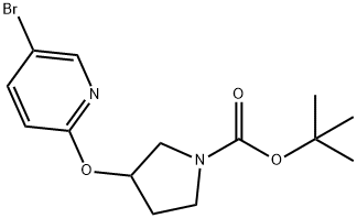 tert-butyl 3-[(5-bromopyridin-2-yl)oxy]pyrrolidine-1-carboxylate Structure