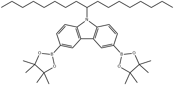 9H-Carbazole, 9-(1-octylnonyl)-3,6-bis(4,4,5,5-tetramethyl-1,3,2-dioxaborolan-2-yl)- Structure