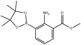 2-Amino-3-(4,4,5,5-tetramethyl-[1,3,2]dioxaborolan-2-yl)-benzoic acid methyl ester Structure