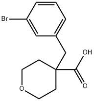 4-[(3-Bromophenyl)methyl]oxane-4-carboxylic acid 구조식 이미지