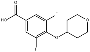 3,5-Difluoro-4-(oxan-4-yloxy)benzoic acid 구조식 이미지