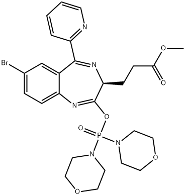 (S)-methyl 3-(7-bromo-2-((dimorpholinophosphoryl)oxy)-5-(pyridin-2-yl)-3H-benzo[e][1,4]diazepin-3-yl)propanoate 구조식 이미지