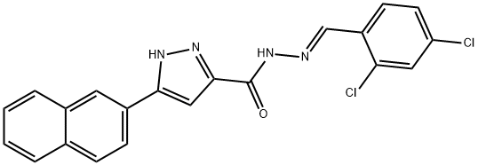 (E)-N-(2,4-dichlorobenzylidene)-3-(naphthalen-2-yl)-1H-pyrazole-5-carbohydrazide Structure