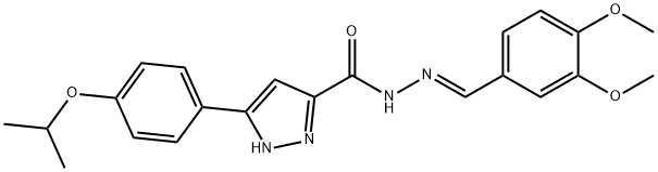 (E)-N-(3,4-dimethoxybenzylidene)-3-(4-isopropoxyphenyl)-1H-pyrazole-5-carbohydrazide Structure