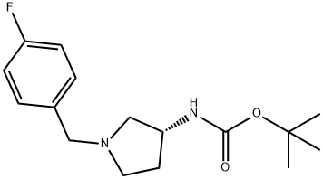 (R)-tert-Butyl 1-(4-fluorobenzyl)pyrrolidin-3-ylcarbamate 구조식 이미지