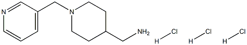 [1-(Pyridin-3-ylmethyl)piperidin-4-yl]methanamine trihydrochloride 구조식 이미지