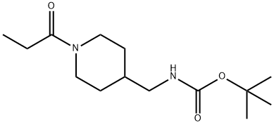 tert-Butyl [(1-propionylpiperidin-4-yl)methyl]carbamate Structure