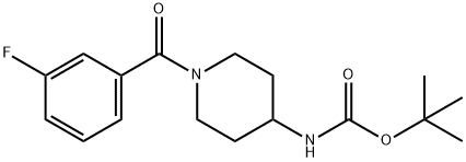 tert-Butyl 1-(3-fluorobenzoyl)piperidin-4-ylcarbamate Structure