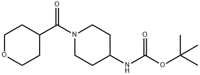 tert-Butyl 1-(tetrahydro-2H-pyran-4-carbonyl)piperidin-4-ylcarbamate Structure