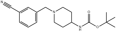 tert-Butyl 1-(3-cyanobenzyl)piperidin-4-ylcarbamate 구조식 이미지