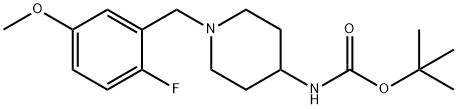 tert-Butyl 1-(2-fluoro-5-methoxybenzyl)piperidin-4-ylcarbamate 구조식 이미지