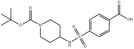 4-[1-(tert-Butoxycarbonyl)piperidin-4-ylaminosulfonyl]benzoic acid Structure