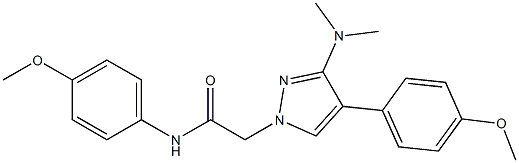 2-[3-(dimethylamino)-4-(4-methoxyphenyl)pyrazol-1-yl]-N-(4-methoxyphenyl)acetamide Structure