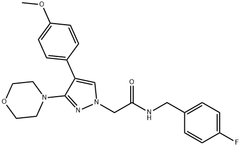 N-[(4-fluorophenyl)methyl]-2-[4-(4-methoxyphenyl)-3-morpholin-4-ylpyrazol-1-yl]acetamide Structure