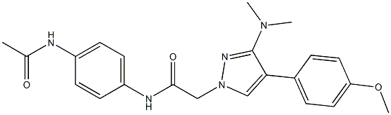 N-(4-acetamidophenyl)-2-[3-(dimethylamino)-4-(4-methoxyphenyl)pyrazol-1-yl]acetamide Structure