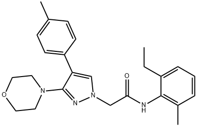 N-(2-ethyl-6-methylphenyl)-2-[4-(4-methylphenyl)-3-morpholin-4-ylpyrazol-1-yl]acetamide Structure