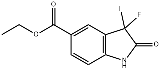 3,3-Difluoro-2-oxo-2,3-dihydro-1H-indole-5-carboxylic acid ethyl ester Structure