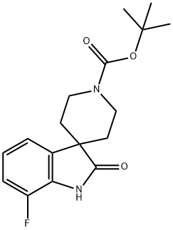 tert-Butyl7-fluoro-2-oxo-1,2-dihydrospiro[indole-3,4'-piperidine]-1'-carboxylate Structure