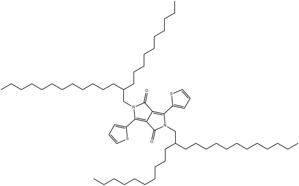 2,5-Bis(2-decyltetradecyl)-3,6-di(thiophen-2-yl)pyrrolo[3,4-c]pyrrole-1,4(2H,5H)-dione 구조식 이미지