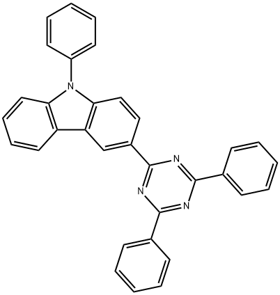 3-(4,6-Diphenyl-1,3,5-triazin-2-yl)-9-phenyl-9H-carbazole 구조식 이미지