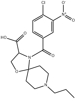 4-(4-chloro-3-nitrobenzoyl)-8-propyl-1-oxa-4,8-diazaspiro[4.5]decane-3-carboxylic acid 구조식 이미지