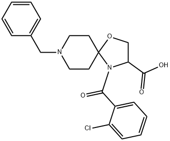 8-benzyl-4-(2-chlorobenzoyl)-1-oxa-4,8-diazaspiro[4.5]decane-3-carboxylic acid 구조식 이미지