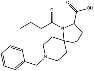 8-benzyl-4-butanoyl-1-oxa-4,8-diazaspiro[4.5]decane-3-carboxylic acid Structure