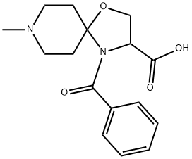 4-benzoyl-8-methyl-1-oxa-4,8-diazaspiro[4.5]decane-3-carboxylic acid 구조식 이미지