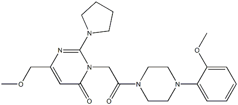 6-(methoxymethyl)-3-[2-[4-(2-methoxyphenyl)piperazin-1-yl]-2-oxoethyl]-2-pyrrolidin-1-ylpyrimidin-4-one Structure