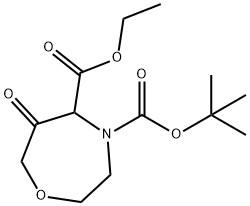 6-Oxo-[1,4]Oxazepane-4,5-Dicarboxylic Acid 4-Tert-Butyl Ester 5-Ethyl Ester Structure