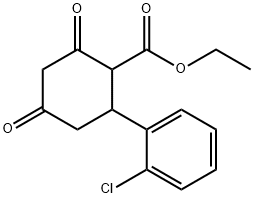 2-Cyclohexene-1-carboxylic acid, 6-(2-chlorophenyl)-2-hydroxy-4-oxo-, ethyl ester Structure