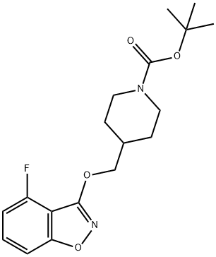tert-butyl 4-((4-fluorobenzo[d]isoxazol-3-yloxy)methyl)piperidine-1-carboxylate 구조식 이미지