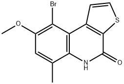 9-bromo-8-methoxy-6-methylthieno[2,3-c]quinolin-4(5H)-one 구조식 이미지