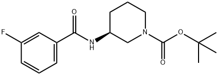 (S)-tert-Butyl 3-[(3-fluorobenzene)carbonylamino]piperidine-1-carboxylate Structure