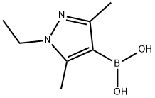 3,5-Dimethyl-1-ethyl-pyrazole-4-boronic acid 구조식 이미지