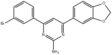 4-(2H-1,3-benzodioxol-5-yl)-6-(3-bromophenyl)pyrimidin-2-amine Structure