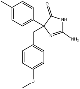 2-amino-5-[(4-methoxyphenyl)methyl]-5-(4-methylphenyl)-4,5-dihydro-1H-imidazol-4-one Structure