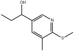 1-(5-Methyl-6-methylsulfanyl-pyridin-3-yl)-propan-1-ol 구조식 이미지