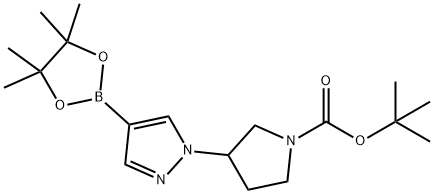 tert-butyl 3-[4-(tetramethyl-1,3,2-dioxaborolan-2-yl)-1H-pyrazol-1-yl]pyrrolidine-1-carboxylate Structure