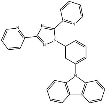 9-(3-(3,5-Di(pyridin-2-yl)-1H -1,2,4-triazol-1-yl)phenyl)-9H-carbazole 구조식 이미지