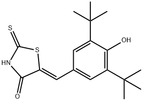 (Z)-5-(3,5-di-tert-butyl-4-hydroxybenzylidene)-2-thioxothiazolidin-4-one 구조식 이미지