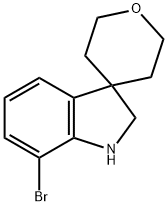 7-Bromo-1,2-dihydrospiro[indole-3,4-oxane] 구조식 이미지