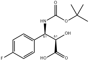 N-(Tert-Butoxy)Carbonyl (2R,3R)-3-Amino-3-(4-fluoro-phenyl)-2-hydroxypropionic acid Structure