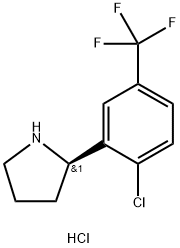 (R)-2-(2-Chloro-5-(trifluoromethyl)phenyl)pyrrolidine hydrochloride 구조식 이미지