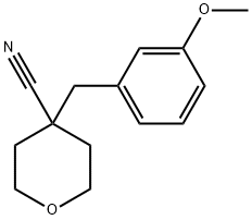 4-[(3-Methoxyphenyl)methyl]oxane-4-carbonitrile Structure