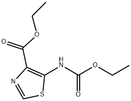 4-Thiazolecarboxylic acid, 5-[(ethoxycarbonyl)amino]-, ethyl ester 구조식 이미지