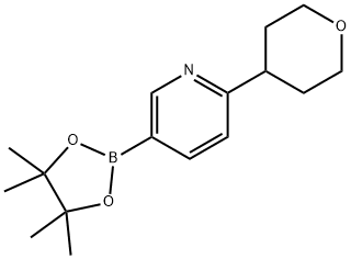 6-(Tetrahydropyran-4-yl)pyridine-3-boronic acid pinacol ester 구조식 이미지