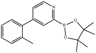 2-(4,4,5,5-tetramethyl-1,3,2-dioxaborolan-2-yl)-4-(o-tolyl)pyridine 구조식 이미지