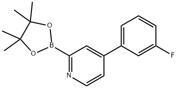 4-(3-fluorophenyl)-2-(4,4,5,5-tetramethyl-1,3,2-dioxaborolan-2-yl)pyridine 구조식 이미지